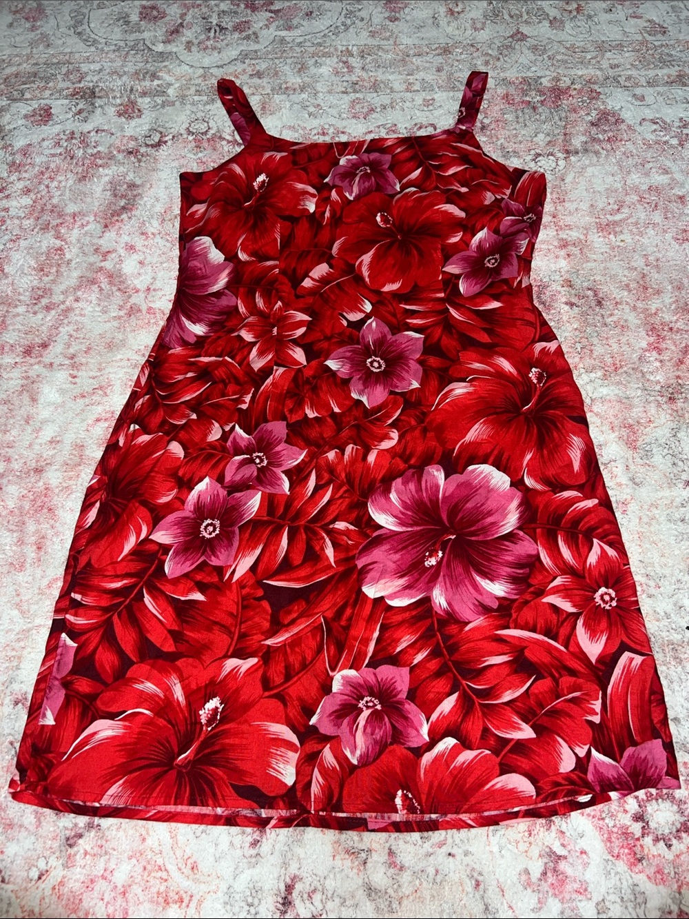90’s Red Digital Floral Mini Dress